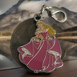 Disney Sleeping‎ Beauty Aurora Clip Add On Charm Bracelet , Zip Pull, Stamped